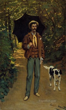 boy holding a flute Painting - Victor Jacquemont Holding a Parasol Claude Monet